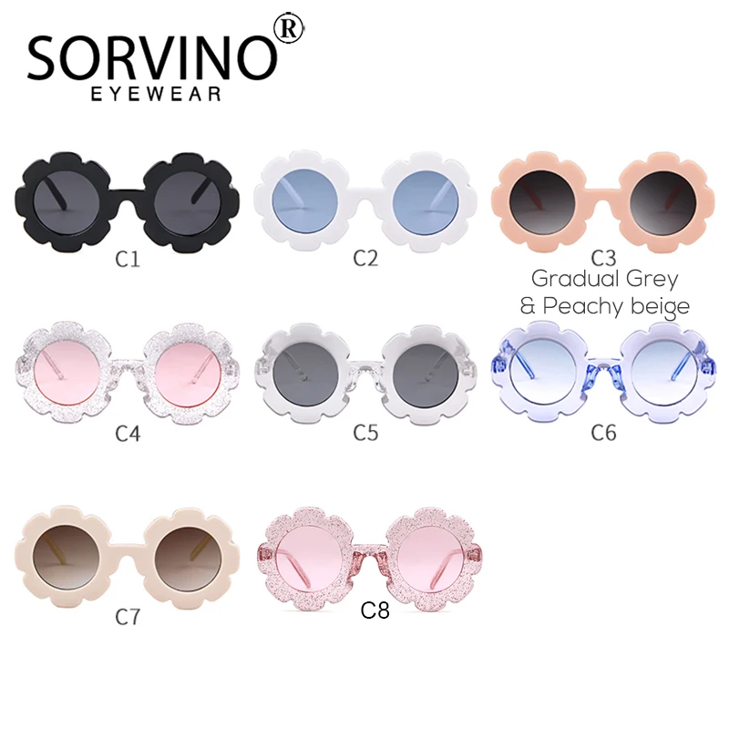 SORVINO/Винтажные детские солнцезащитные очки с круглым цветком Брендовые