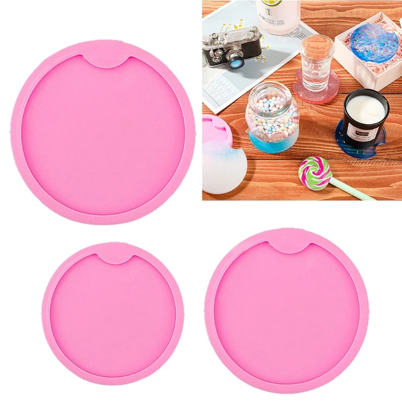 

3 Pcs DIY Crafts Round Coaster Epoxy Resin Mold Cup Mat Casting Silicone Mould