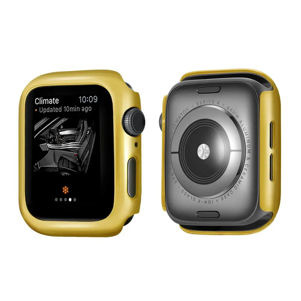 Защитный чехол для часов Apple Watch 6 5 4 40 мм 44 из поликарбоната с рамкой покрытием IWatch
