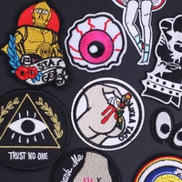 zotoone clothing thermoadhesive patches iron on evil eyes trust no one letters patches on clothes ufo alien embroidered stickers