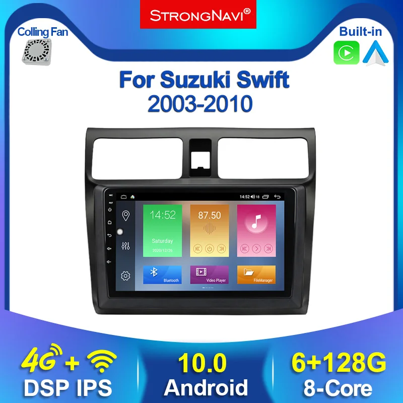 Автомобильный мультимедийный плеер автомагнитола на Android 10 экран 2.5D IPS с GPS DSP 4G Lte