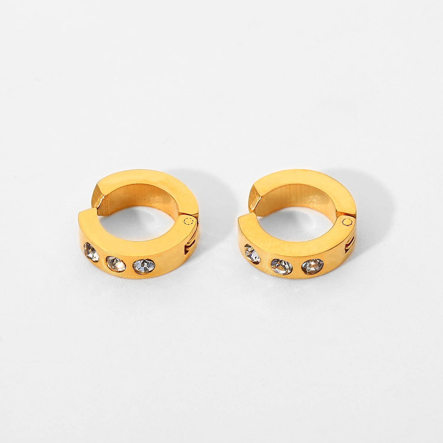 Женские серьги-кольца из нержавеющей стали водонепроницаемые Модные золотистые