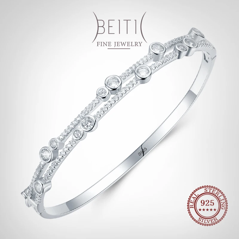 

Женский браслет из серебра 925 пробы, с круглым прозрачным фианитом