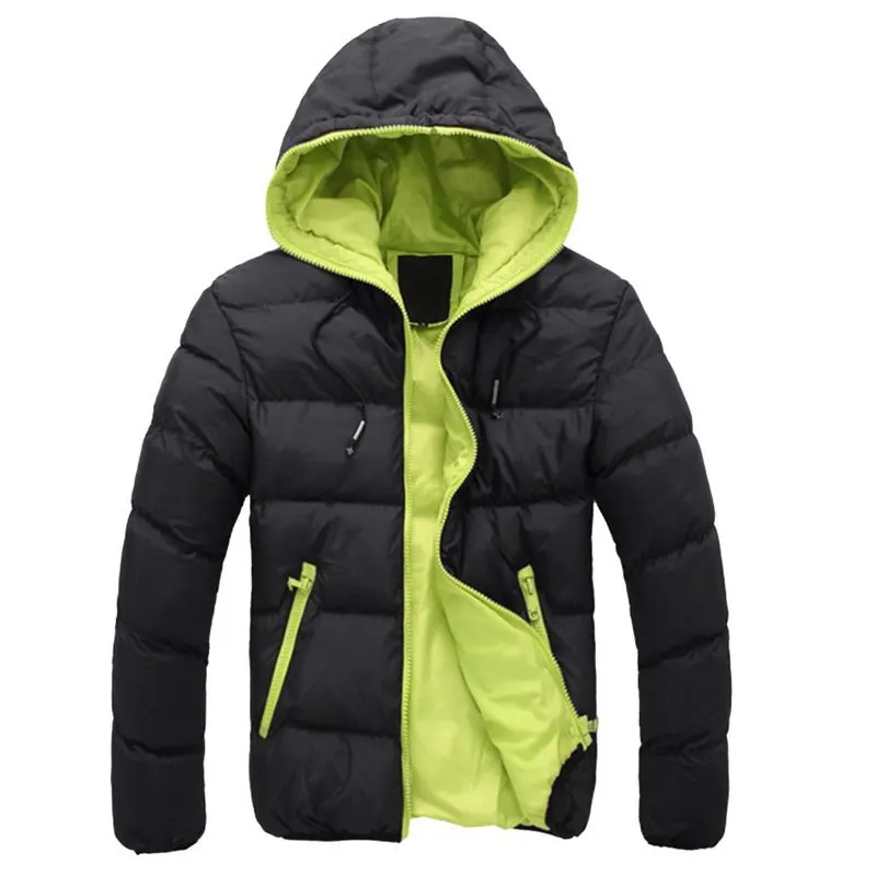 Luogen 2019 Winter Warm Doudoune Homme Fashion Solid Down Jacket Men Casual Zipper Parka Pluma Hombre Hooded Plus Size Jacket