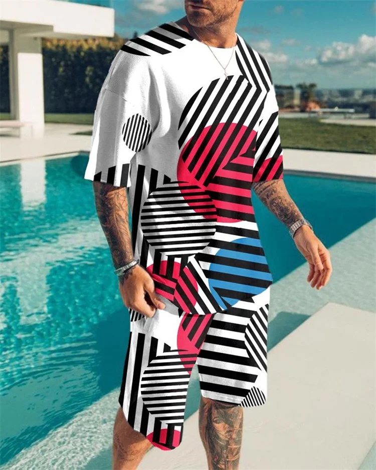 

Men Sets Summer Tracksuit Men Sportwear Fashion Casual Clothes Oversized 3d Printed T-shirt For Man Short Sleeve T Shirts+Shorts