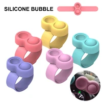 push pop bubble fidget toy wristband silicone bubble decompression slap bracelet steering wheel mount sensory toy for kid adult