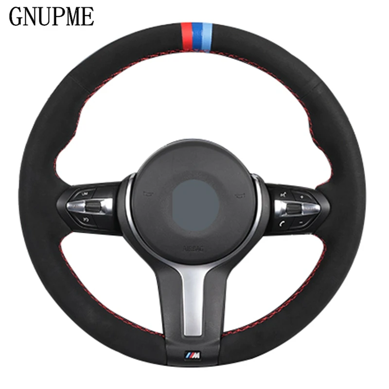 Ручной работы черная замша чехол рулевого колеса автомобиля для BMW M спортивные F30