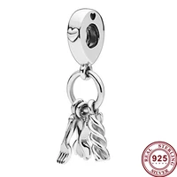 100 925 sterling silver charm creative knife and fork pasta pendant fit pandora women bracelet necklace diy jewelry