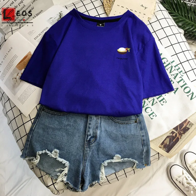 Футболка с принтом фруктов для мужчин и женщин свободная рубашка из чистого