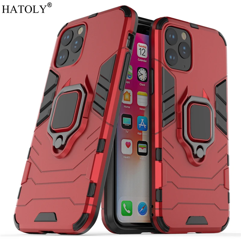 For iPhone 11 Pro Case Cover For iPhone 11 Pro Finger Ring Phone Case Back Shell Hard PC Protective Armor Case For iPhone 11 Pro
