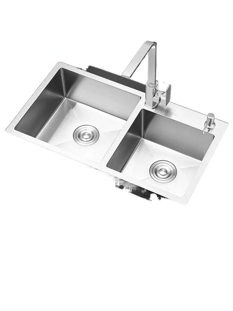 304 кухонная раковина из нержавеющей стали два слота для раковины овощей на сцене