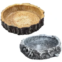 2 pieces reptile food bowls reptile water and food bowls rock worm feeder for leopard reptile water dish food bowl