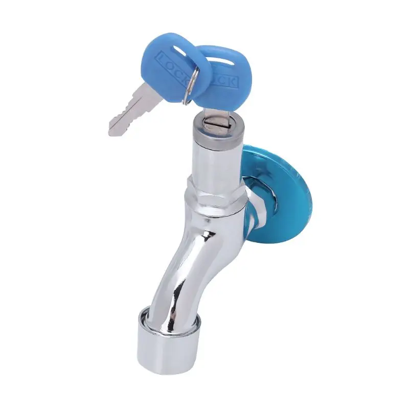 

Outdoor Anti-theft Sink Faucet With Lock Key Single Handle Lockable Household Washing Water Tap