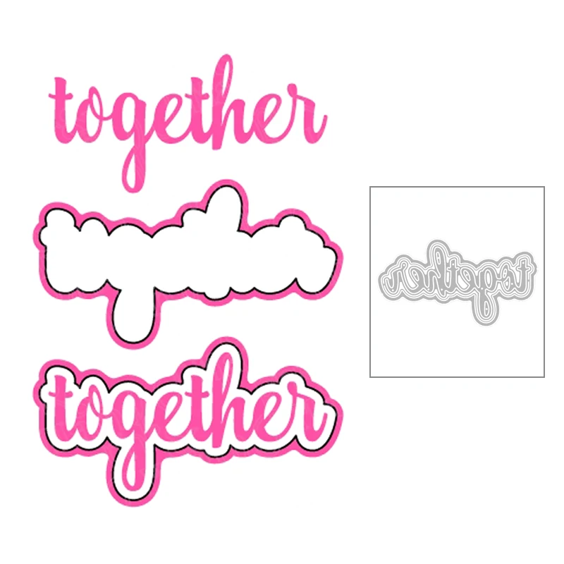 

2020 новые английские слова вместе и тени металлический Трафаретный вырубной штамп для DIY декоративная поздравительная открытка Бумага альб...