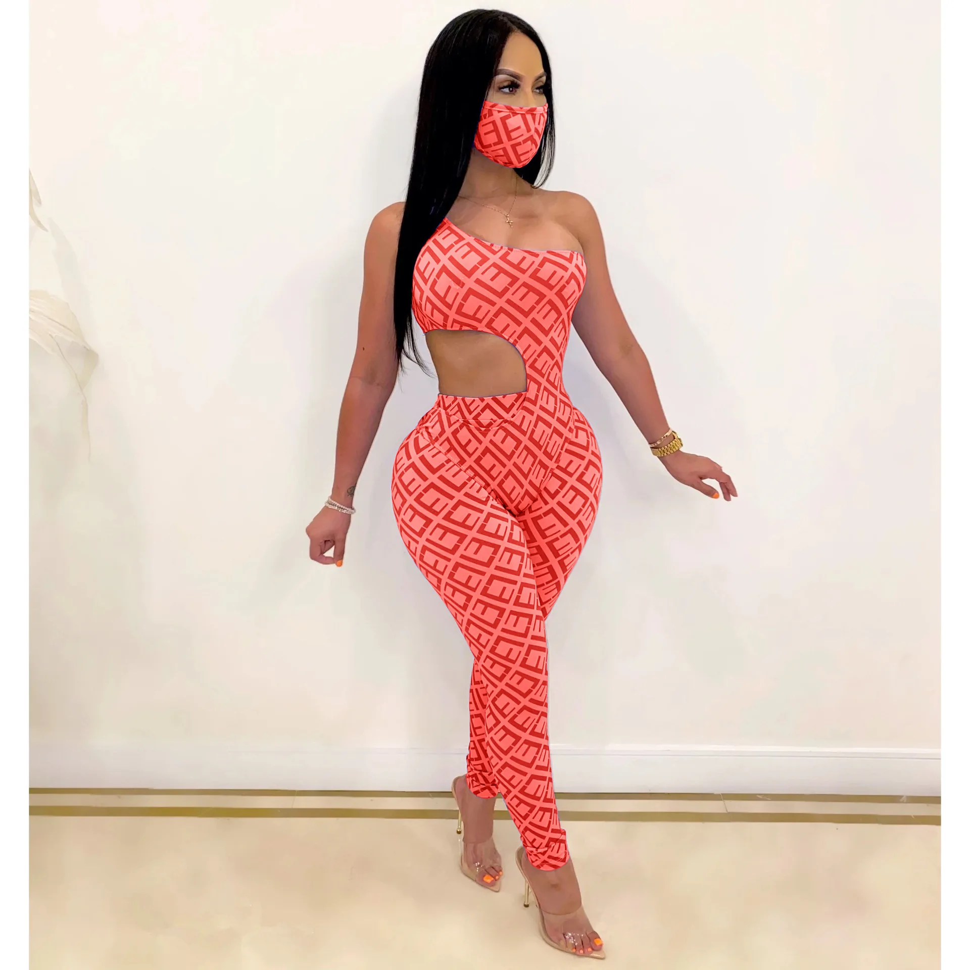 

2020 New Women's Jumpsuit Tight-fitting Slimming Party Bar Three-piece Woman Clothes Sexy Suit Strapless Belly Button Trousers