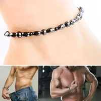 black anklet slimming bracelet for weight loss gallstone hematite chain stimulating acupoints anti cellulite magnetictherapy