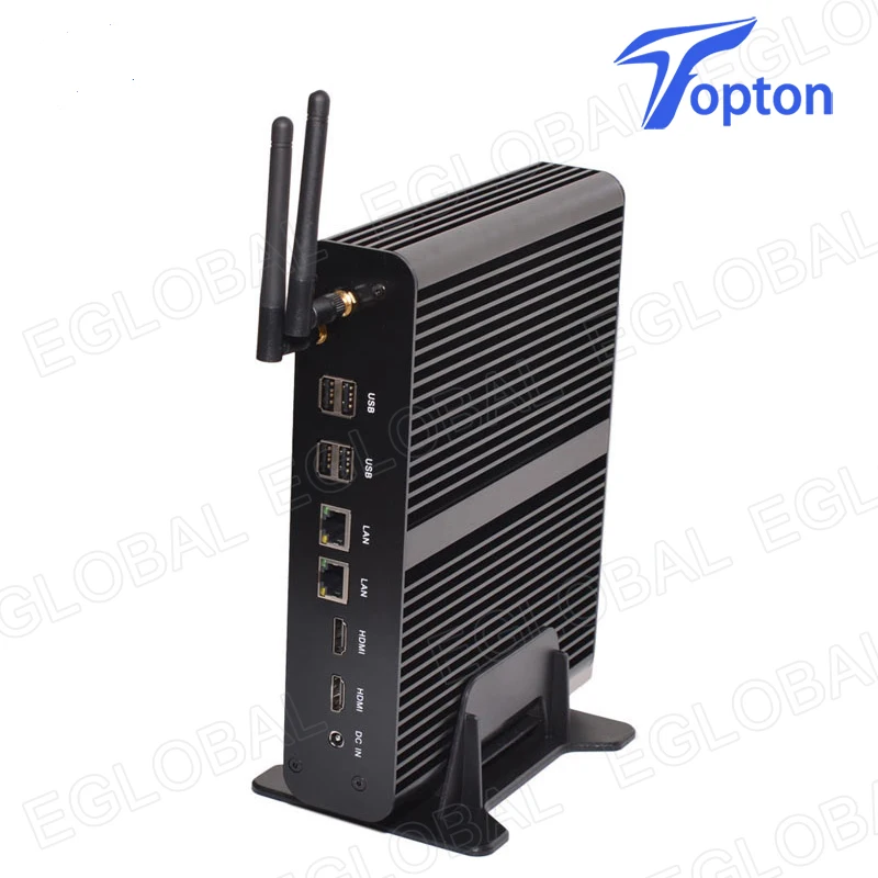 Безвентиляторный мини ПК i7 5500U i5 5200U i3 5005U Windows 10 Pro key 2 * Lans HDMI 1 оптический Barebone HTPC Nuc