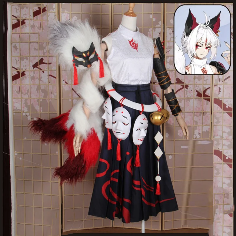 SSR Onmyoji Hakuzosu костюм для косплея кимоно платье вафуку Униформа костюмы Хэллоуина