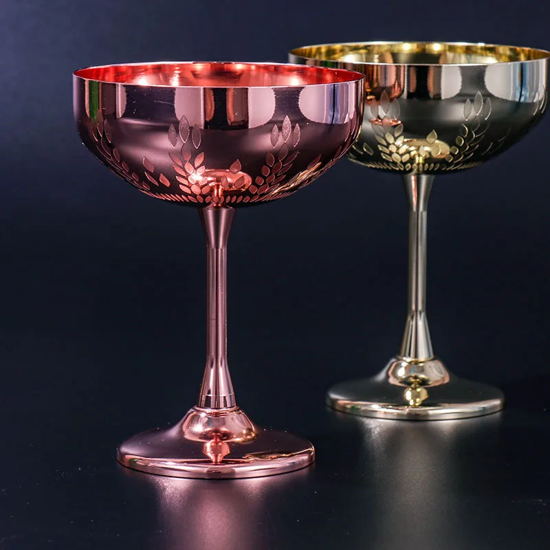 304 stainless steel martini cocktail glass goblet creative personality metal wheat ear champagne 270ml | Дом и сад