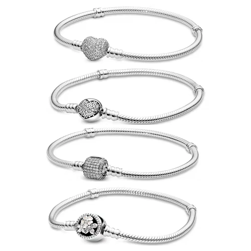 

New style hot selling 100% 925 silver ladies fashion bracelet suitable for original Pandora beads pendant