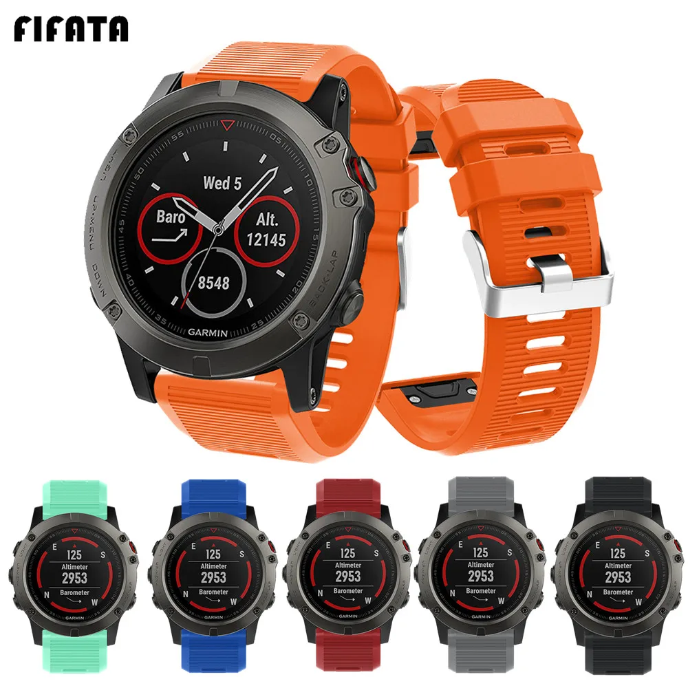 Ремешок силиконовый для смарт-часов Garmin Fenix5X 6X 5X Puls Pro Solar Fenix3 | Электроника
