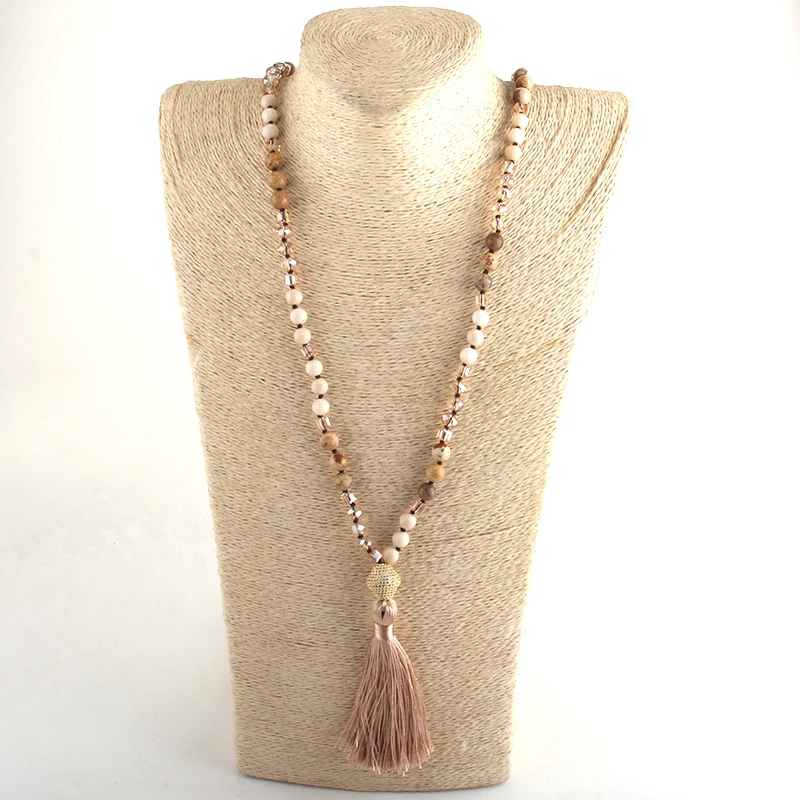 MOODPC модные богемные этнические ювелирные изделия камень с длинным узелком микро