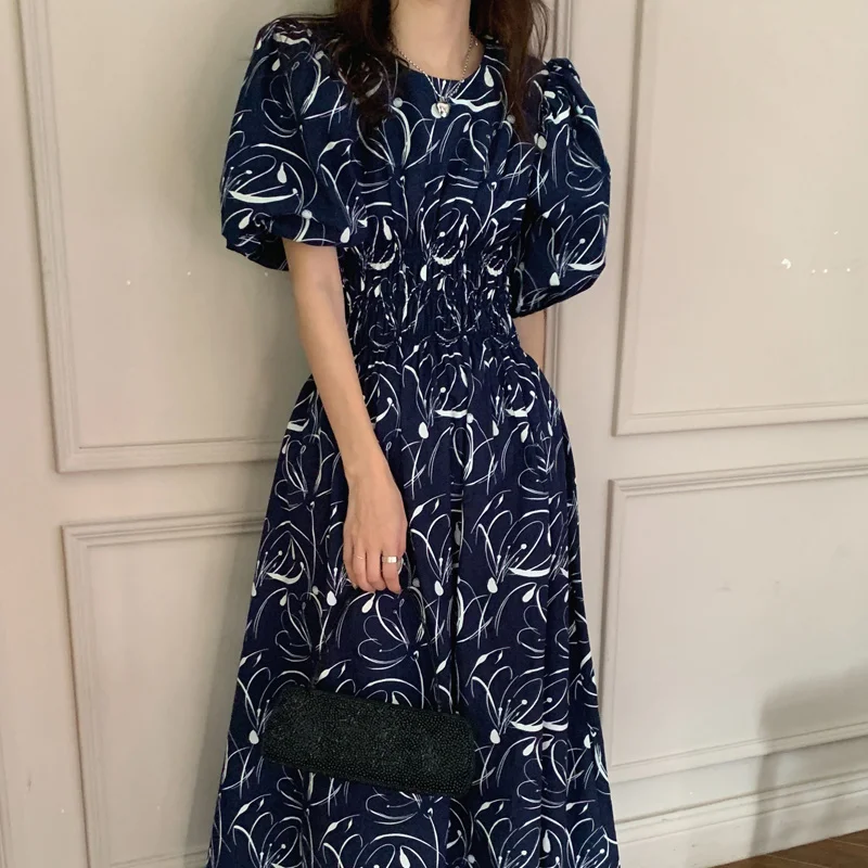 

Женское свободное платье с принтом Alien Kitty, универсальные повседневные длинные платья с высокой талией и эластичным поясом, лето 2021