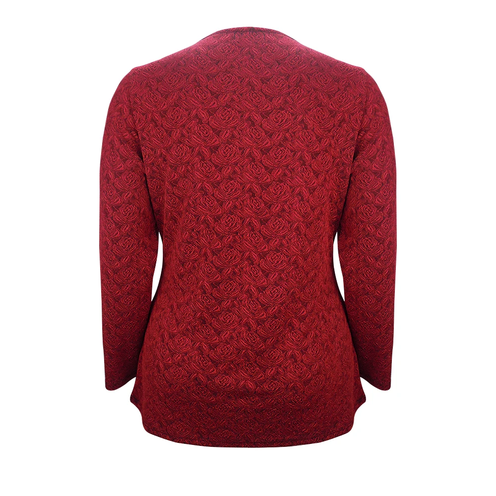 Женские Модные Большие футболки с v образным вырезом невидимая текстура блуза