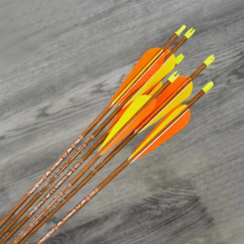 Стрелы из углеродного волокна для стрельбы лука 12 шт. 700 мм стрелы индейки с