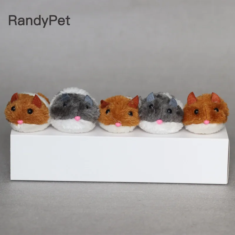 

5PC Cute Cat Toy Plush Fur Toy Shake Movement Mouse Pet Kitten Funny Movement Rat Little Interactive Bite Toy Cat Toys