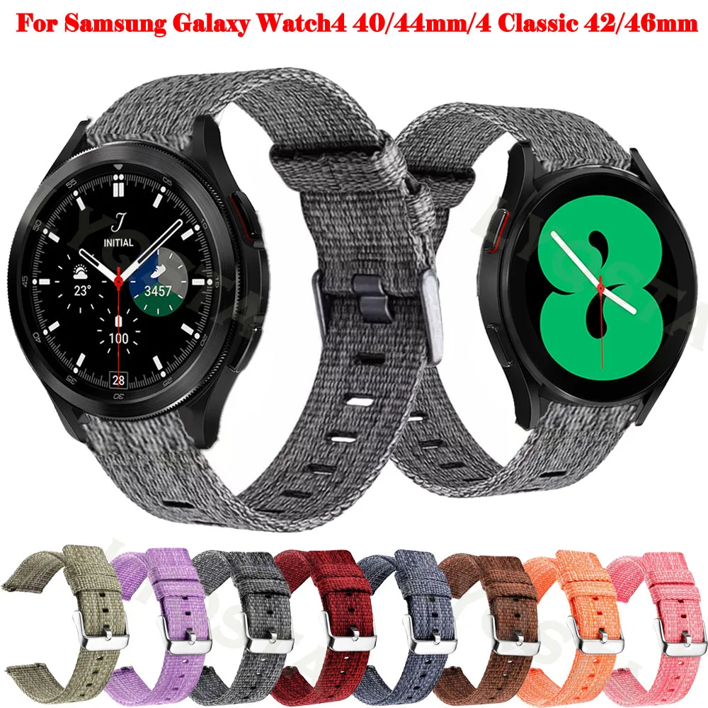 

Ремешок нейлоновый для Samsung Galaxy Watch 4 40 мм 44 мм, классический браслет для смарт-часов Gear S2, 20 мм