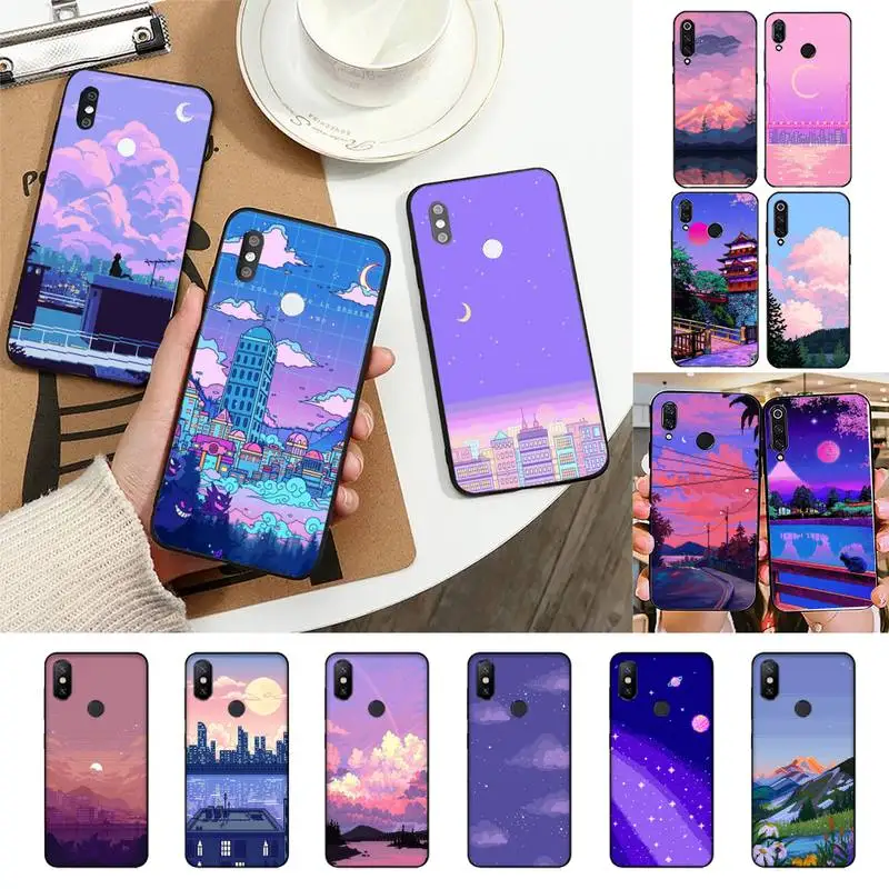 

YNDFCNB Art Pixel Aesthetic Phone Case For Redmi Note 7 5 8A Note8pro 9Pro 8T Coque for note6pro Capa