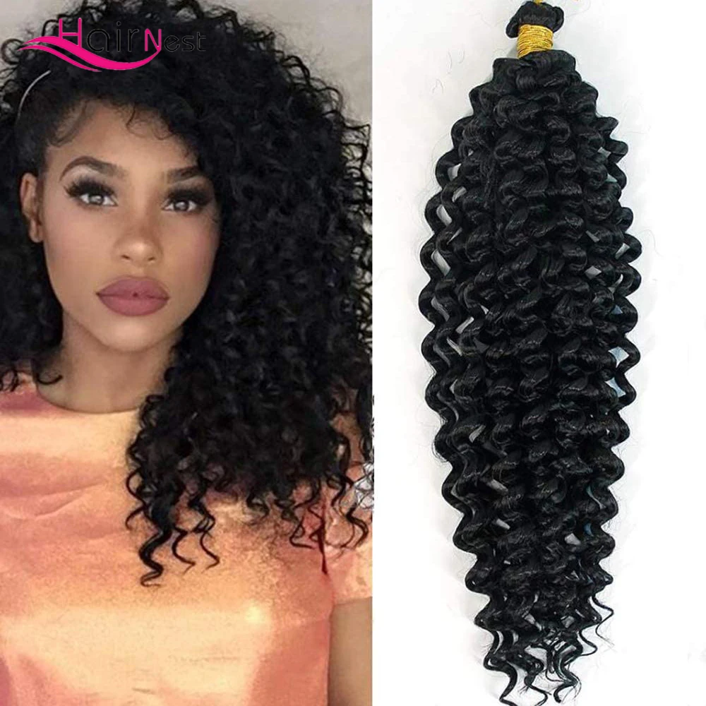 

Hair Nest Marlybob Crochet Braids Hair Extension Water Wave Crochet Braiding Hair Afro Kinky Curly Jerry Curl Crochet Hair