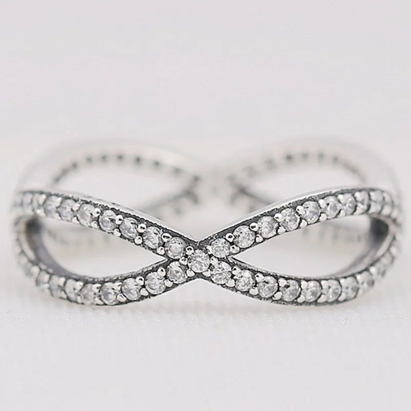 

Original 925 Sterling Silver Pan Ring Silver Hollow Wound Intertwined Crystal Cz Ring For Women Wedding Party Fashion Jewelry