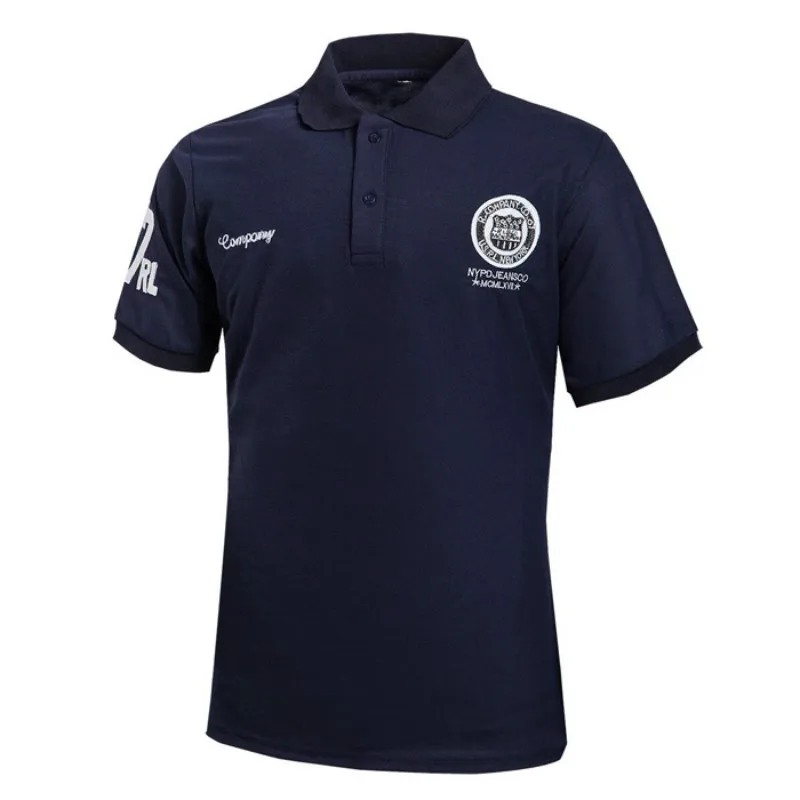 

Мужская хлопковая рубашка-поло с коротким рукавом и принтом