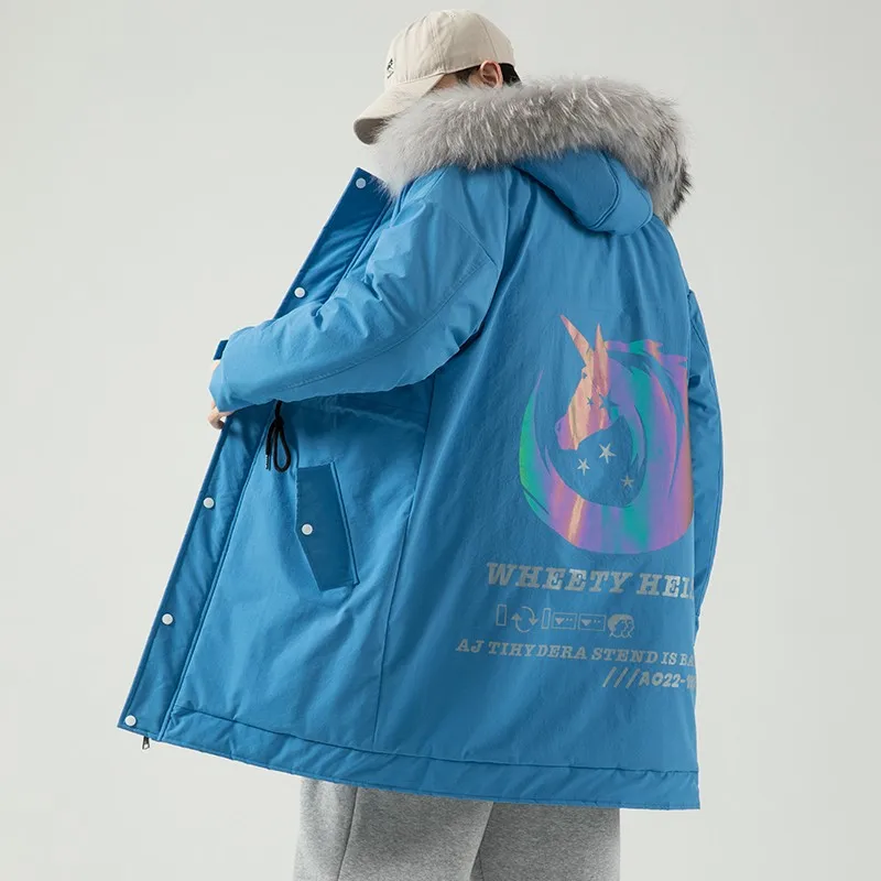 

BOLUBAO Men Winter Parka Fur Warm Thick Cotton Hooded Parkas Men Casual Fashion Fleece Warm Coats Overcoat Male