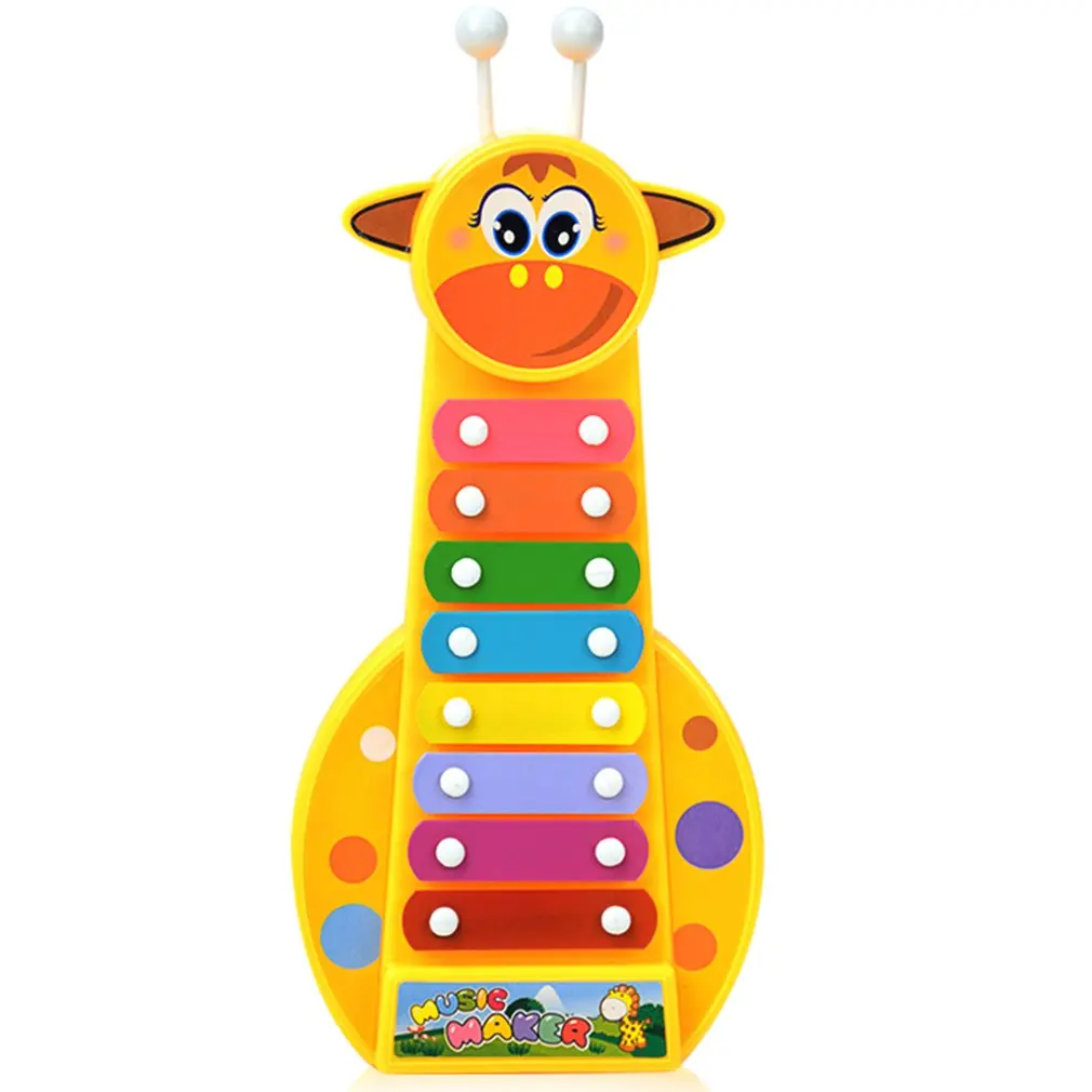 Детский ранний музыкальный инструмент 8 нот милый жираф ручная ножка пианино со