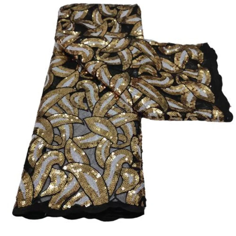 Tela de encaje franc&eacute;s de seda con lentejuelas blancas, 2021 Multicolor, tela de encaje africano de alta calidad, malla de encaje Nigeriano para boda-4