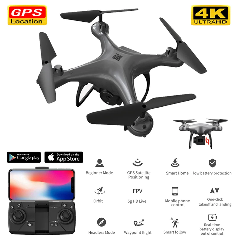 FPV Дрон 4k 5G Wi Fi Радиоуправляемый 18 минут полета потеря контроль Reture селфи