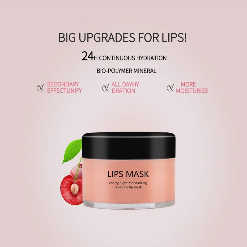 

MSLAM Moisturizing Lip Mask Lip Care Cherry Essence Extract Liquid Lip Mask Hydrating Nutrious Repair Sleep Lip Film Gel