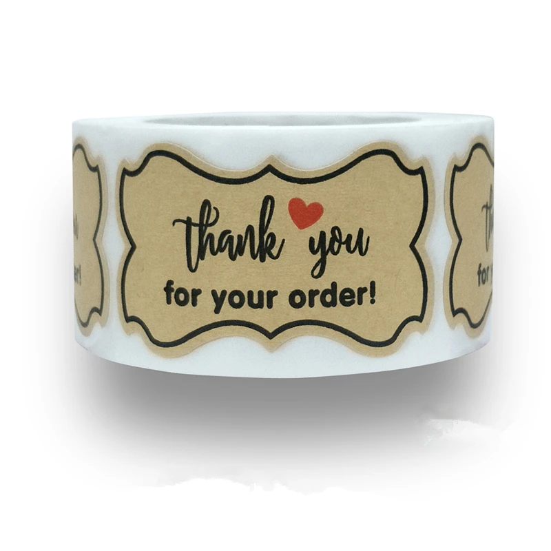 250 шт. 3 см * 5 см. Спасибо за ваш заказ ярлык из крафт-бумаги Фотокарта вечеринка