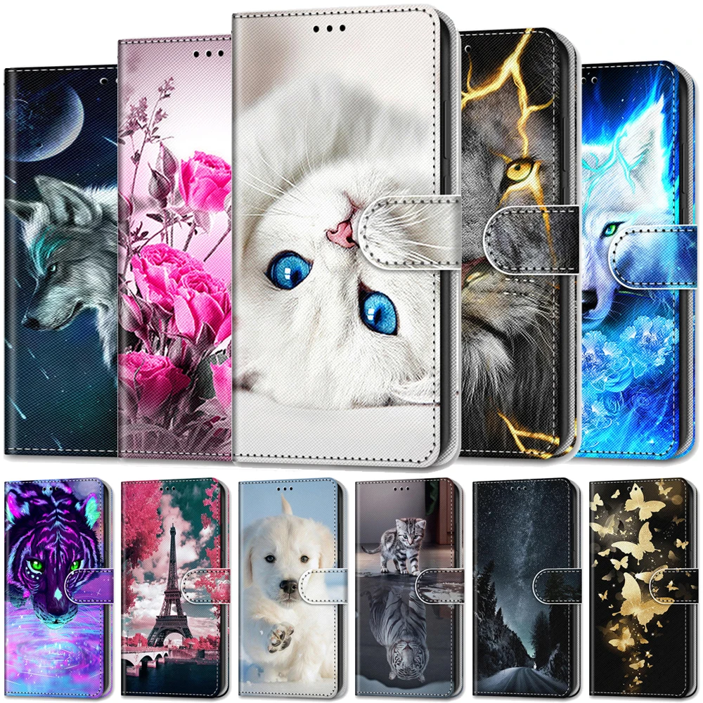 Чехол книжка для Huawei Honor 9c кожаный чехол бумажник чехлы телефона 9 C Honor9C AKA L29 милый