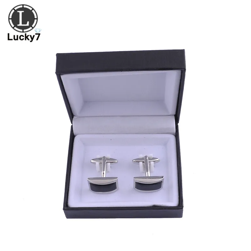 Cufflinks Box Черные кожаные коробку для запонок галстук-бабочка чехол мужские запонки для рубашки чехол запонки откидная крышка Органайзер Коробки - Цвет: Cufflinks Box
