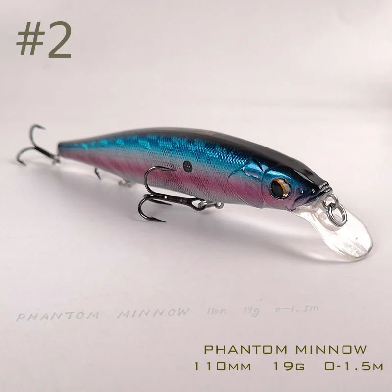 Новая приманка TH110 suspension Minnow 110 мм 19 г Джеркбейт качающийся, искусственный рыболовный Приманка для морской окуня форели окуня Щука приманка для рыбы суспендер воблер - Цвет: Color 2