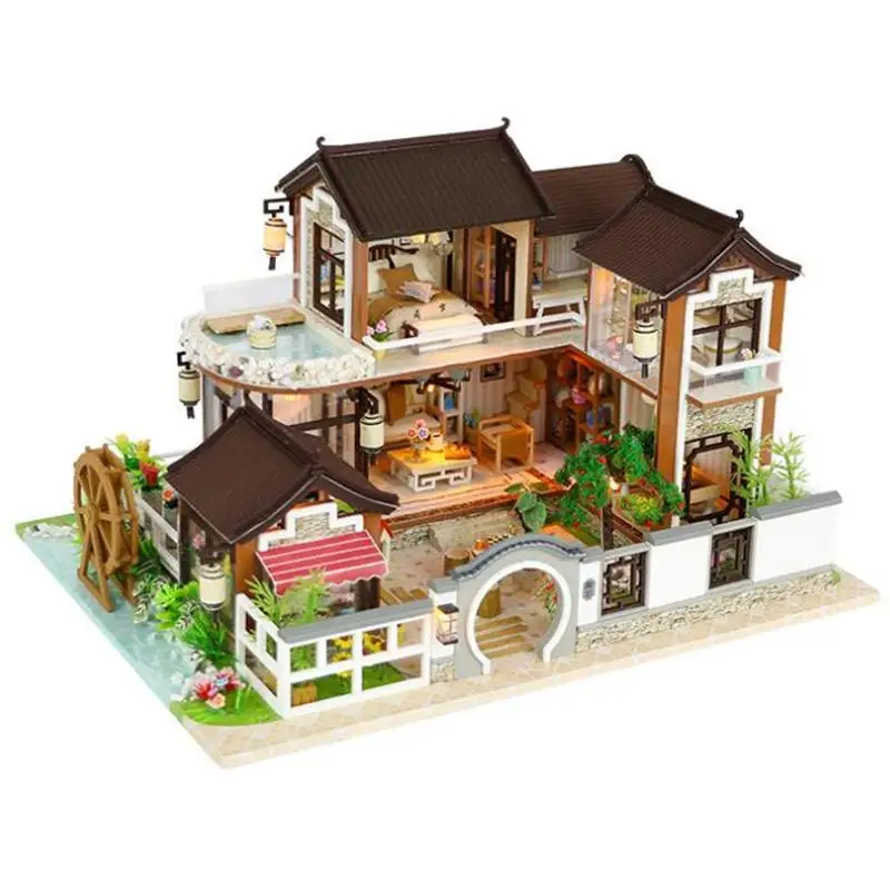 

Dream In Ancient Town Wooden Doll House Kit DIY 3D Miniaturas Furniture Assemble Home Decoration Christmas Birthday Gifts