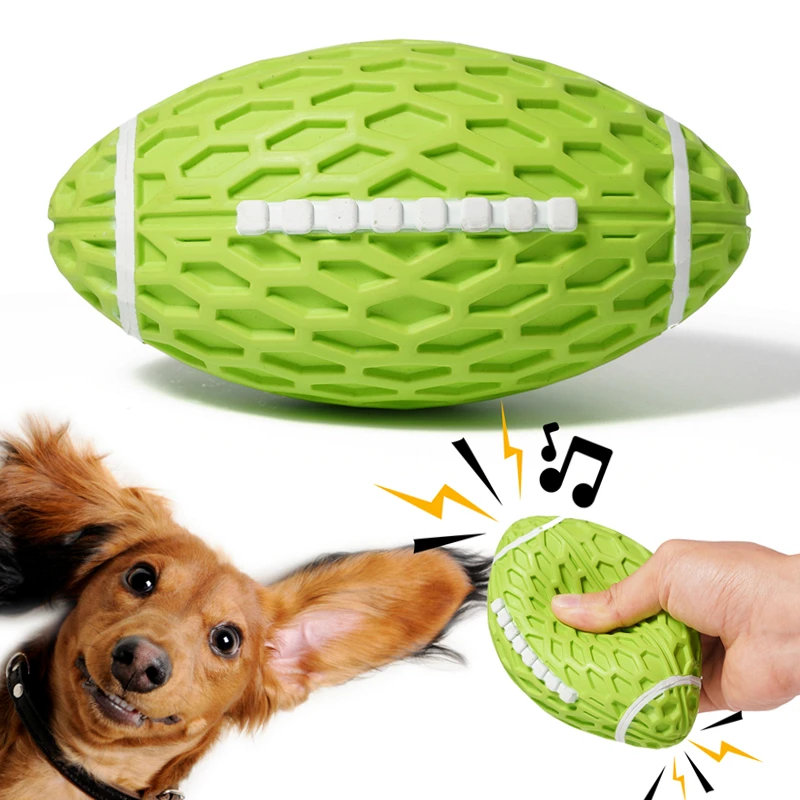 

PetQueue Pet Chew Toys Non Toxic Rubber Squeaky Pet Toy Pet Molar Teeth Cleaning Chewing Ball Training Dog Cat Toy Dropshipping