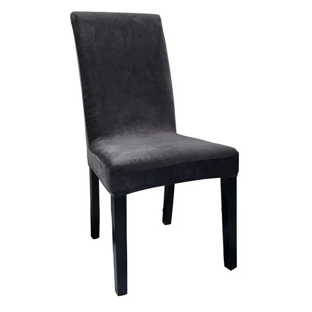 Dark gray Airldianer чехлы на стулья Бархатные эластичные Чехлы для столовой однотонные плюшевые чехлы на стулья из спандекса протектор для дома столовой - Цвет: Dark gray