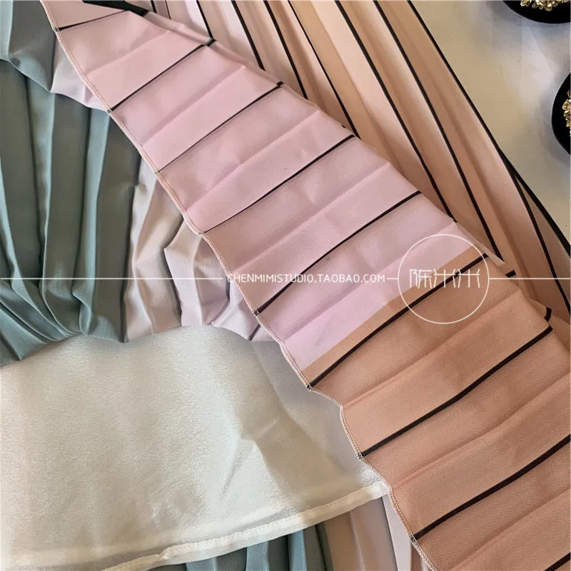 Женская шифоновая длинная юбка романтичная Радужная А силуэта с высокой талией и