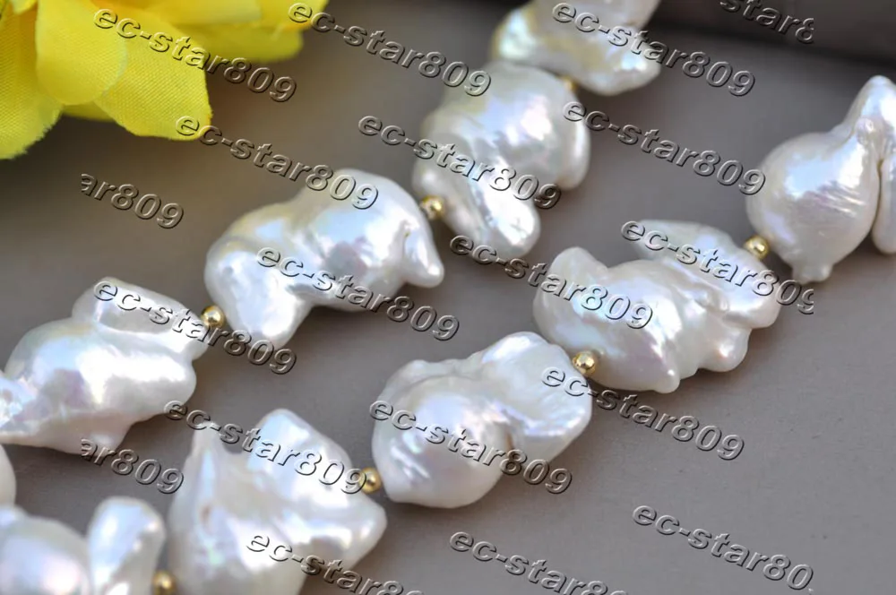 Z11407 17 &quot~ 33&quot 24 мм БАРОККО кролик белый реборн Кеши жемчужное ожерелье - купить по