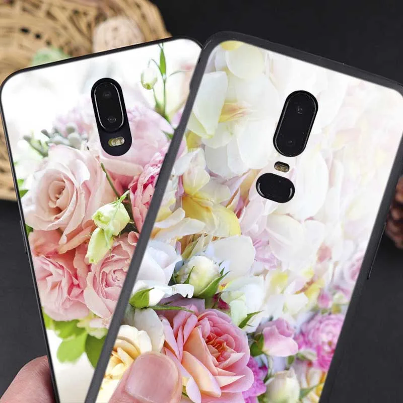 Чехол для телефона oneplus one plus 7 pro 7t 6 6t 5t Мягкий силиконовый чехол розовый цветок